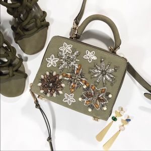 Rebecca Minkoff Green Beaded Box Crossbody